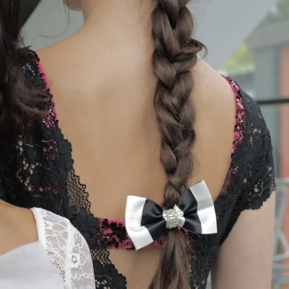 Diamanté Stripe - Bow Hair Clip