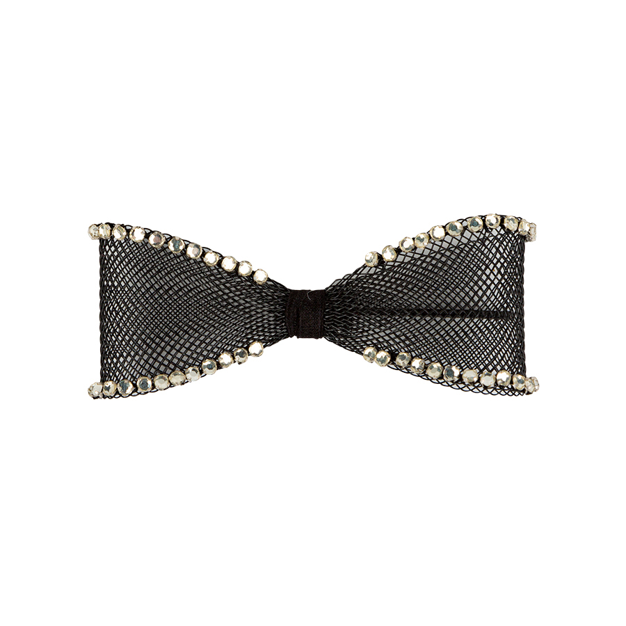 Black Crinoline Bow Hair Slide