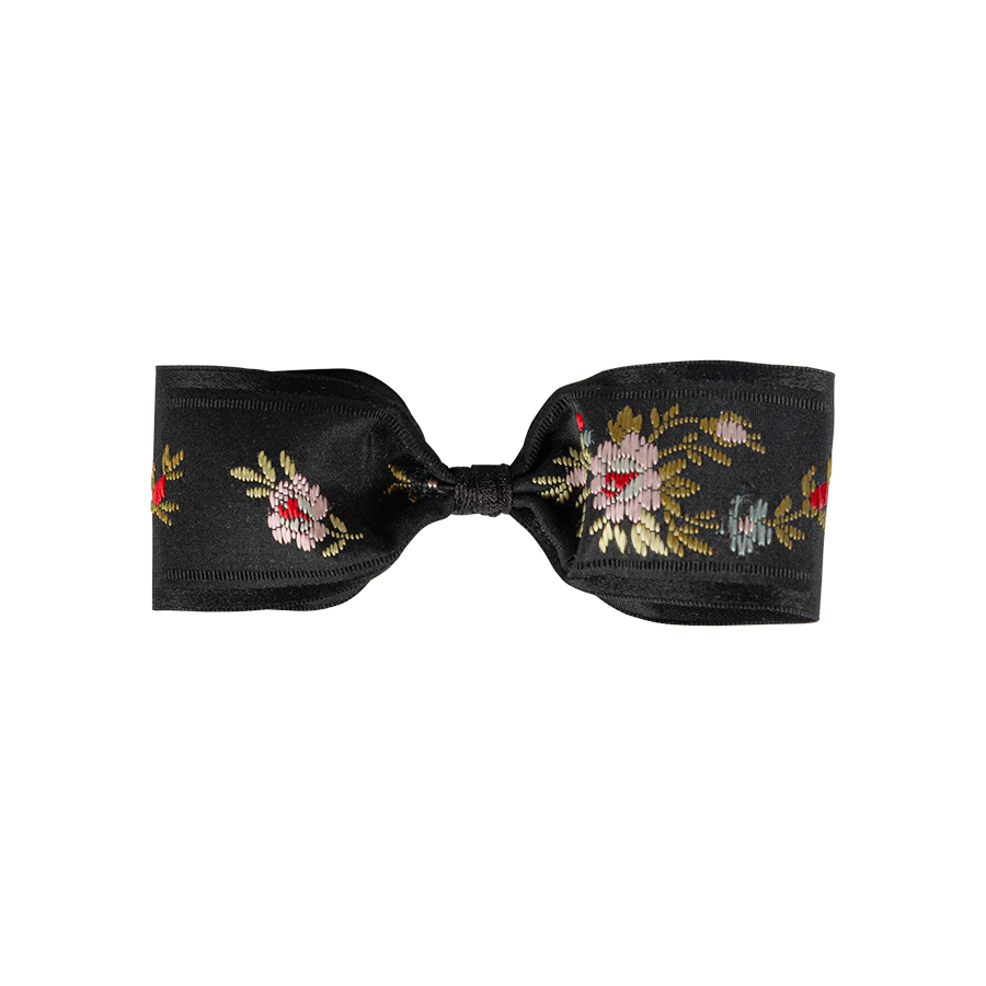 Black Ribbon Bow Hair Slide